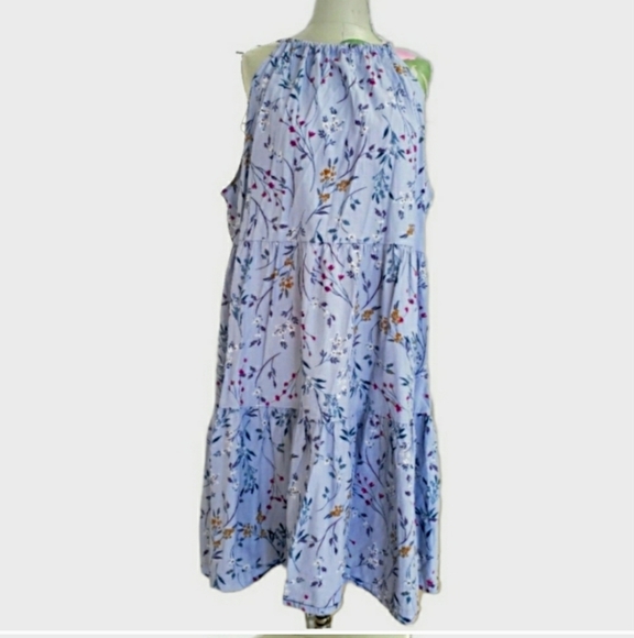 A New Day Ruched Halter Neckline Floral Spring Dress - Picture 6 of 6